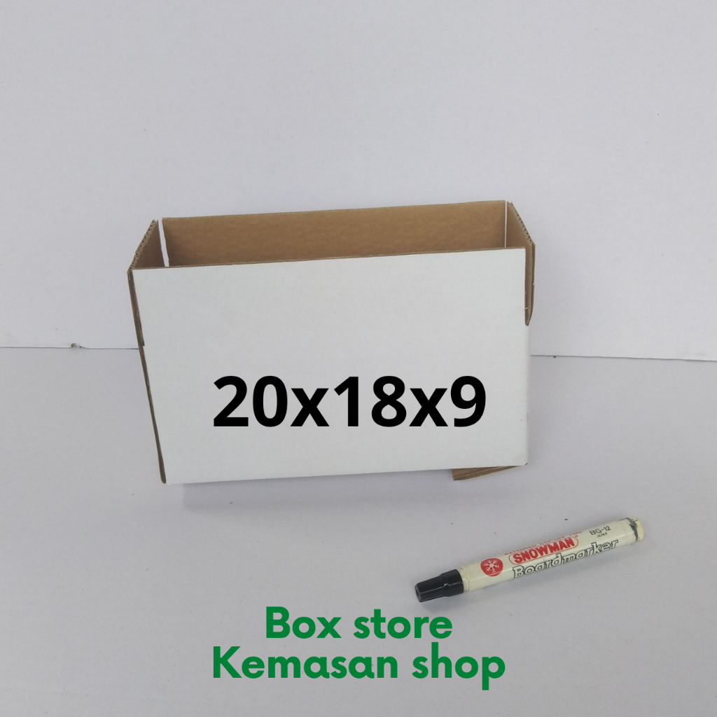 

Kardus karton box polos ukuran 20x18x9 cm