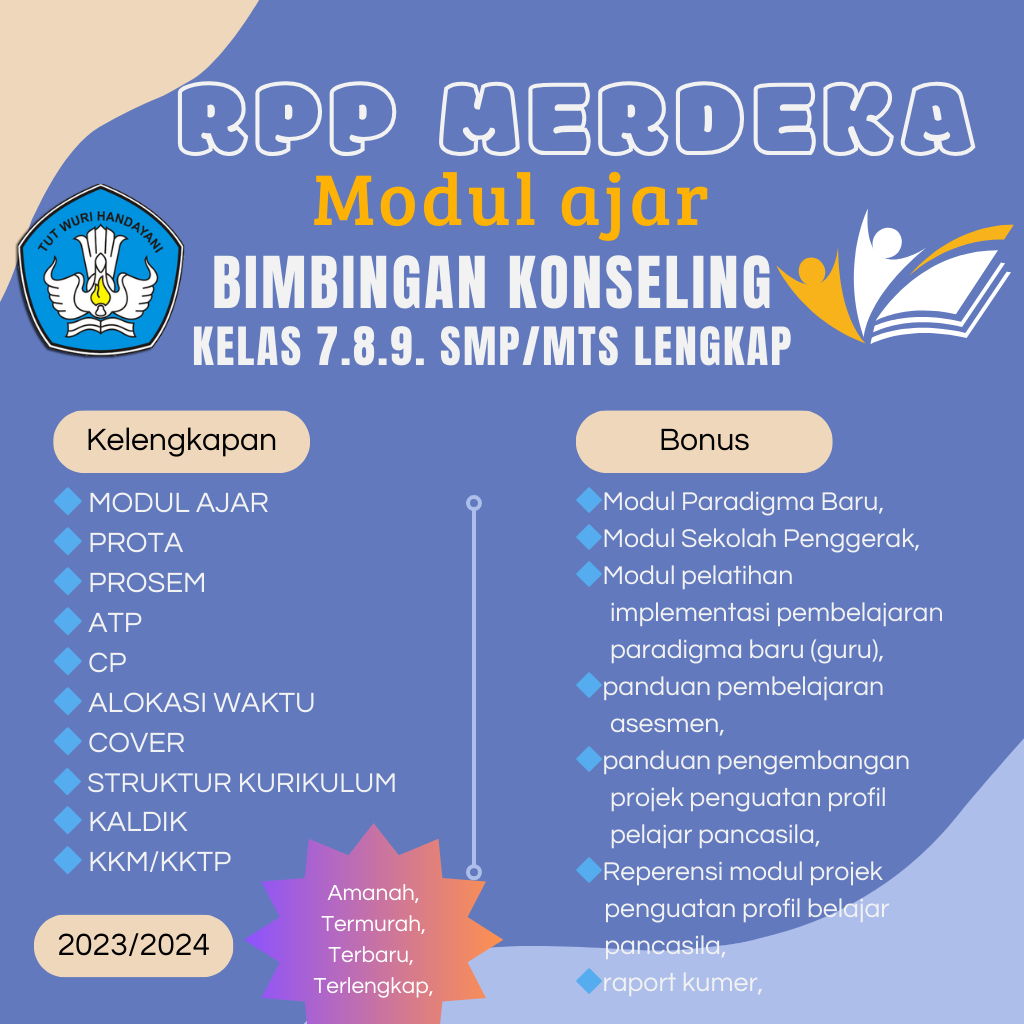 

MODUL AJAR BK KELAS 7,8,9 SMP/MTS KURIKULUM MERDEKA LENGKAP