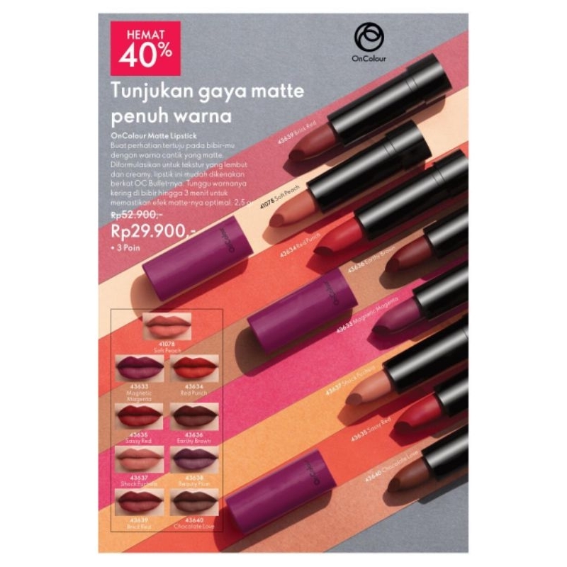ORIFLAME On Colour Cream & Matte Lipstick