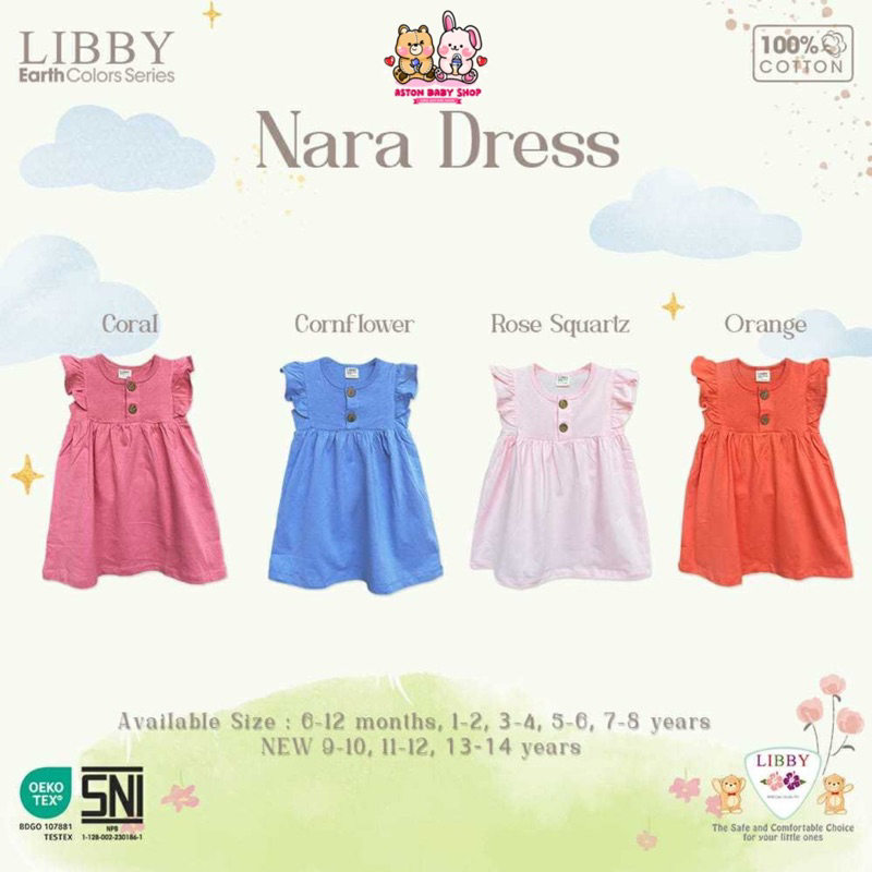 Libby Nara Dress / Baju Dress Bayi & Anak Perempuan / Gaun Anak / Terusan Bayi Anak