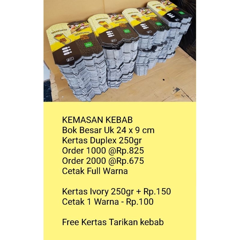 

Bungkus kemasan box kebab besar custom