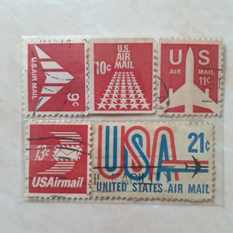 

Perangko USA Airmail 1968-1973 Tahun 1968-1973 set 5pcs