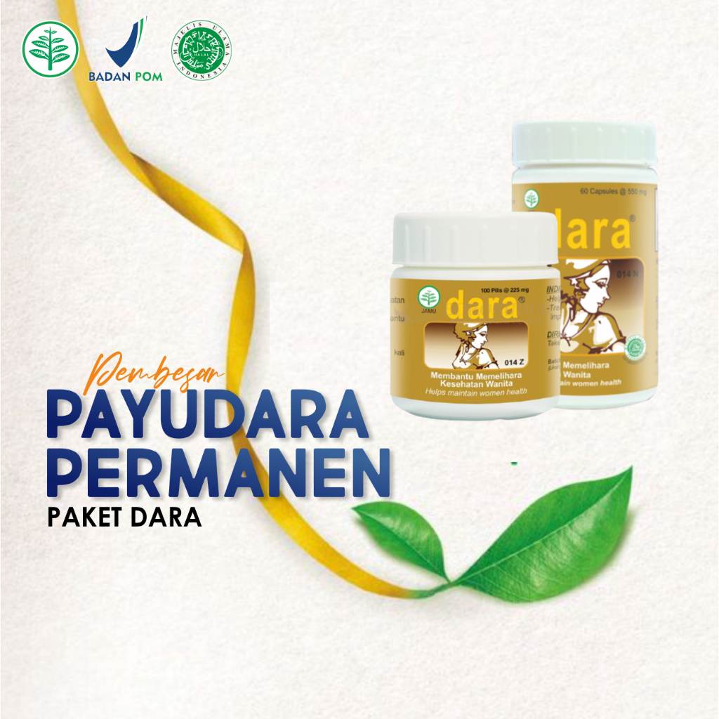 DARA BOTOL 100 PIL dan BOROBUDUR HERBAL DARA 60 KAPSUL - Mengencangkan Payudara - ORIGINAL 100%