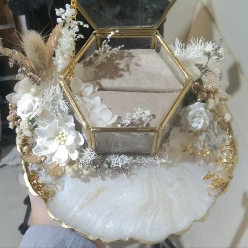 RING BOX RESIN KOTAK MAHAR KOTAK CINCIN TEMPAT CINCIN KOTAK PERHIASAN BISA CUSTOM NAMA TANGGAL WARNA