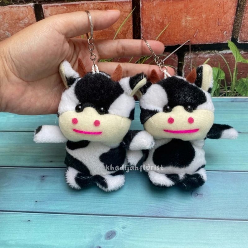 Gantungan Kunci Boneka Sapi Lucu Gantungan Tas Kunci Motor