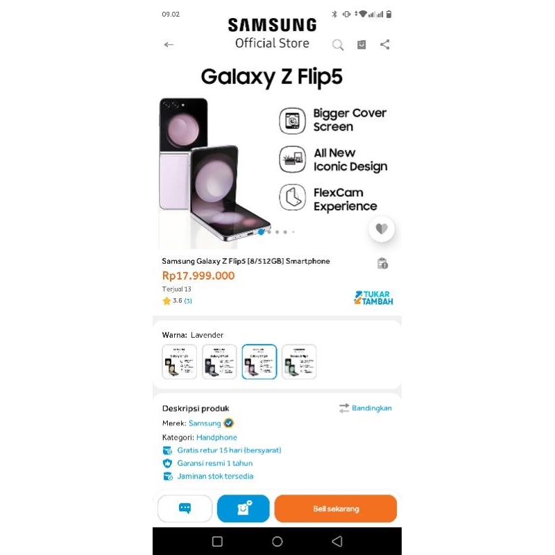 Z fold Samsung bekas
