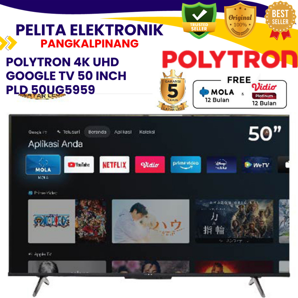 POLYTRON 4K UHD Android TV 65 Inch PLD 65UG9959 /ANDROID TV POLYTRON 65 INCH PLD 65UG9959 4K