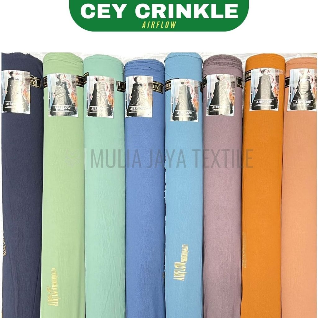 Kain Cey Crinkle Airflow Premium Tebal Meteran CAF