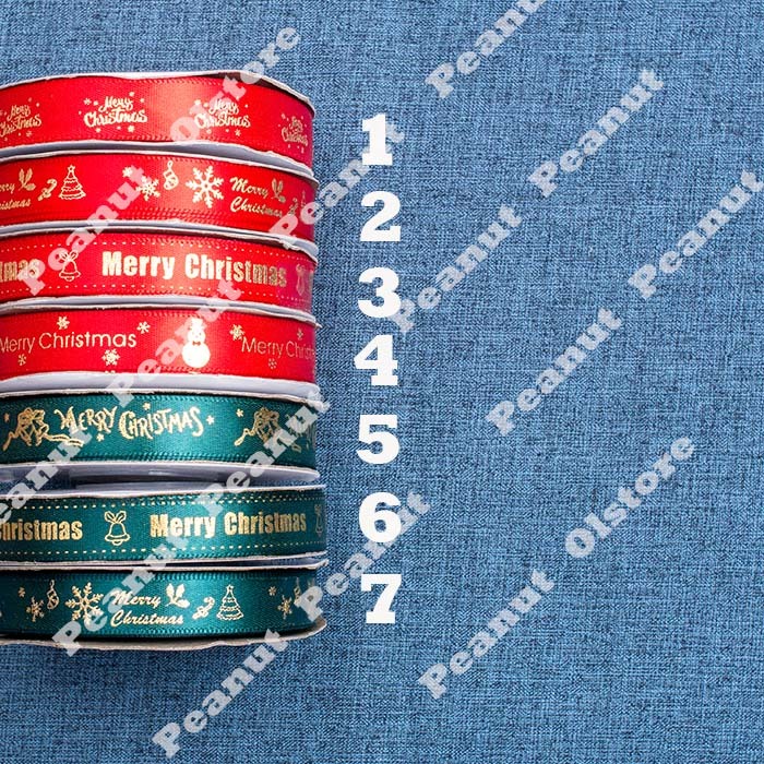 

Pita Satin Merry Christmas - Natal 1,2cm per Roll