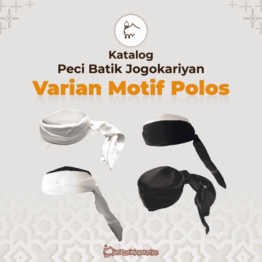 Peci Batik Jogokariyan Motif Polos Original