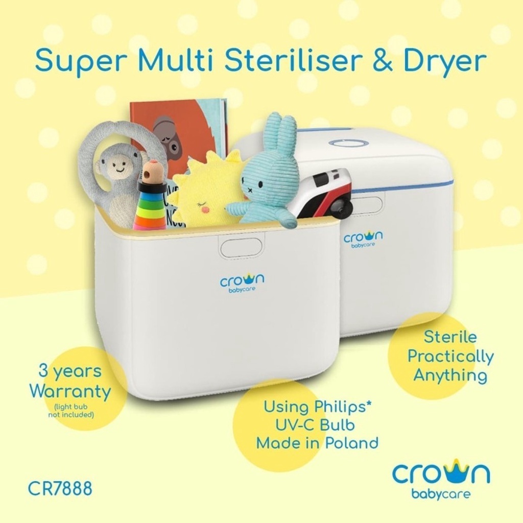 GARANSI 3 TAHUN Crown Mesin Steril UV dengan Pengering -  Baby Care CR7888 Steril UV Super Multi Ste