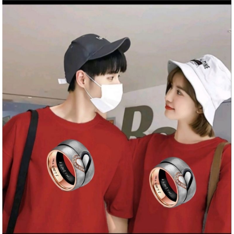 baju couple pasangan-atasan kaos pria wanita -baju kaos capelan sepasang cincin kawin