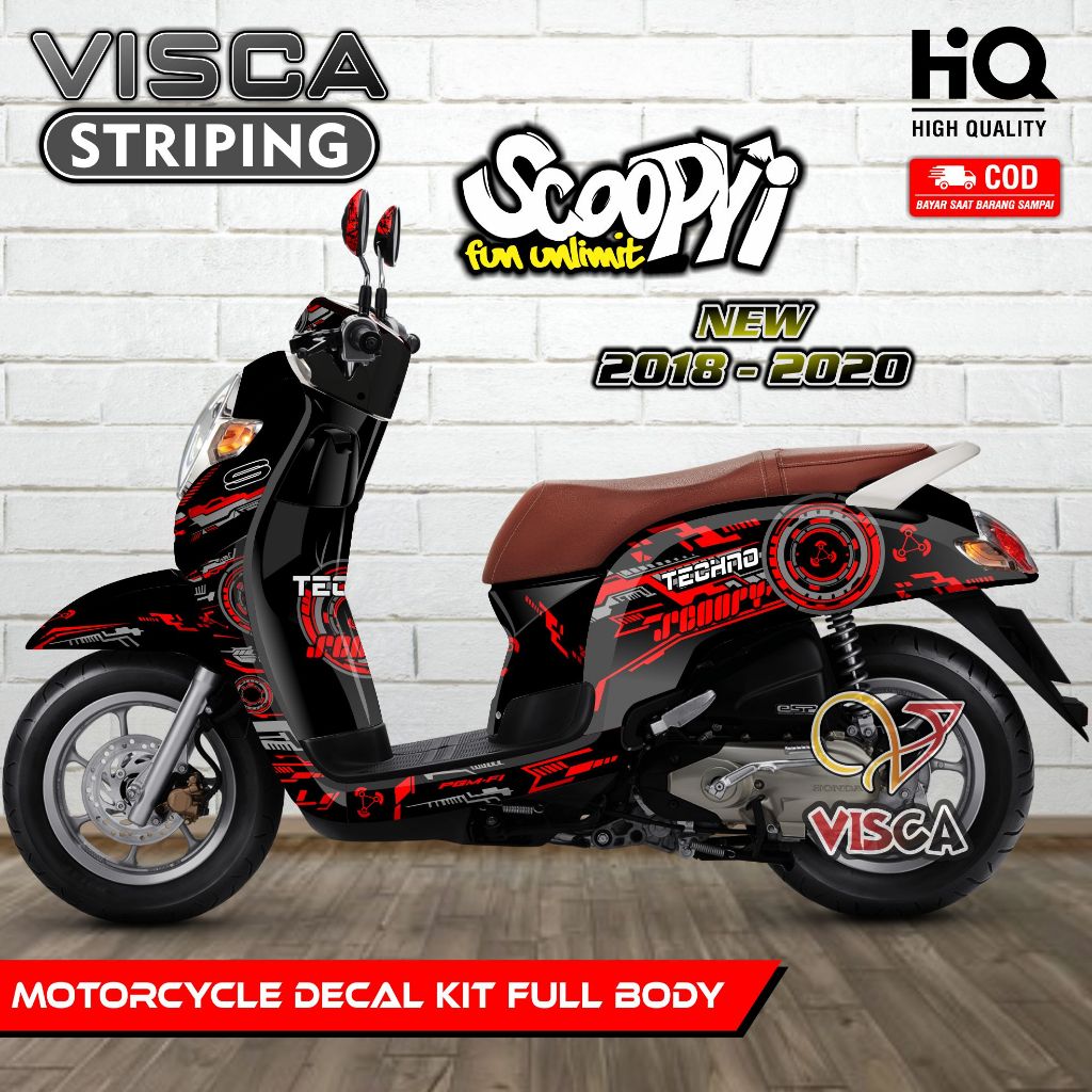 Decal Scoopy New 2018 2019 2020 Full Body - Stiker Scoopy 2019 Fullbody - Dekal Scoopy 2020 - Stripi