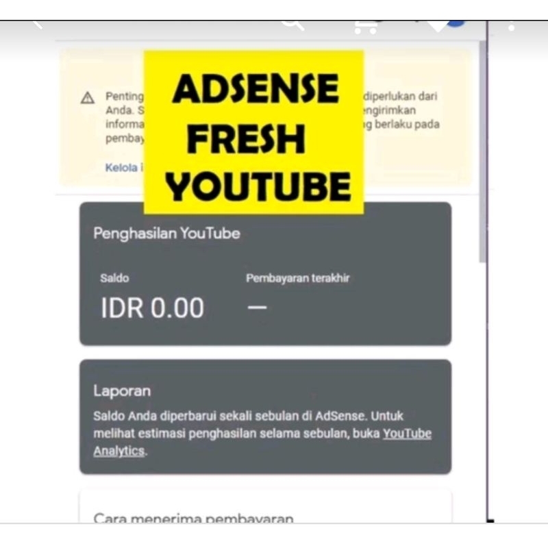 adsense youtube untuk channel monetisasi - adsense fresh - adsen