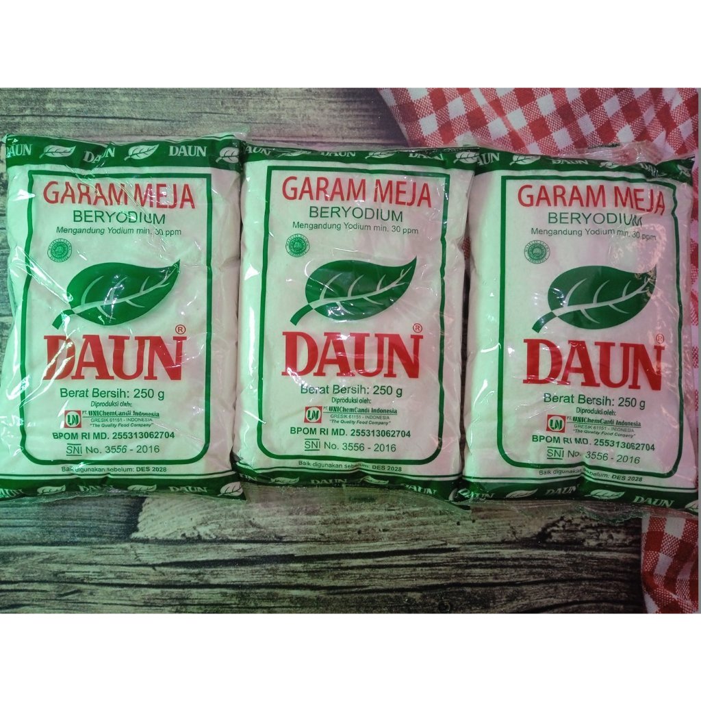 

Garam Halus cap Daun 250 gram / Garam Dapur / Garam Meja