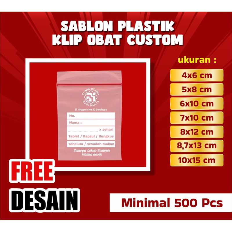 Sablon plastik klip obat