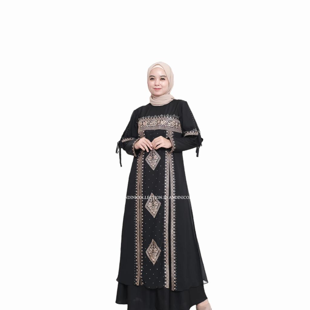 ANDINICOLLECTION Abaya Hitam 145 - Gamis Wanita Abaya Hitam / Gamis Hitam Umroh / Abaya Hitam Turkey