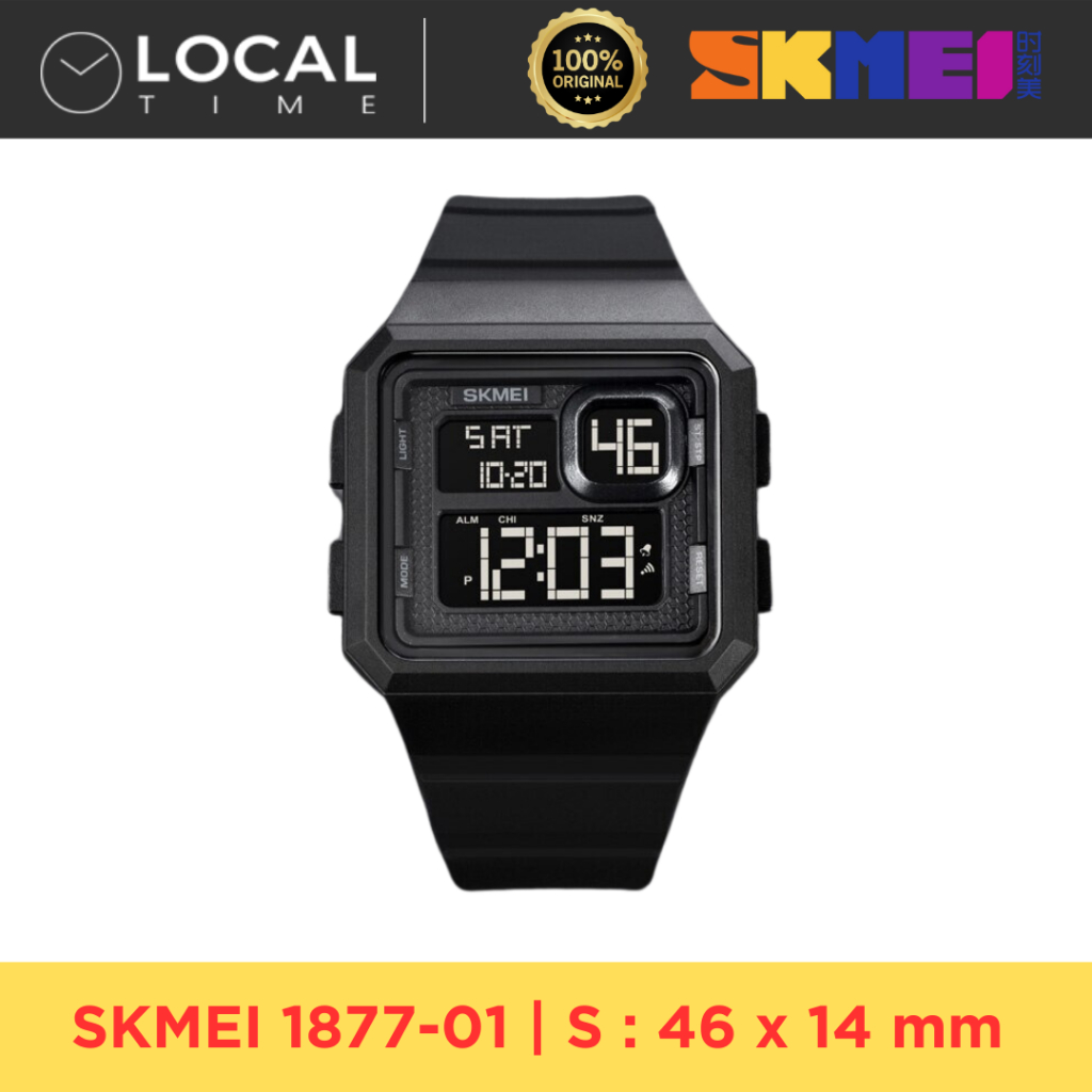 SKMEI 1877 JAM TANGAN PRIA DIGITAL KARET TAHAN AIR ORIGINAL
