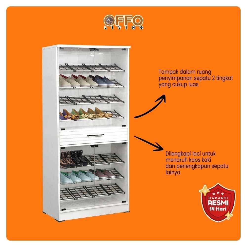 Offo Living - Lemari Sepatu Putih Minimalis - LSK dan LS