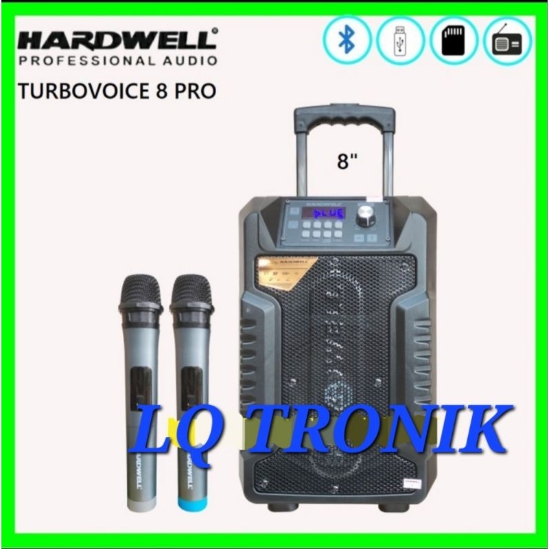 SPEAKER PORTABLE BASS MURAH 8 INCH HARDWELL TURBOVOICE 8 PRO BLUETOOTH USB