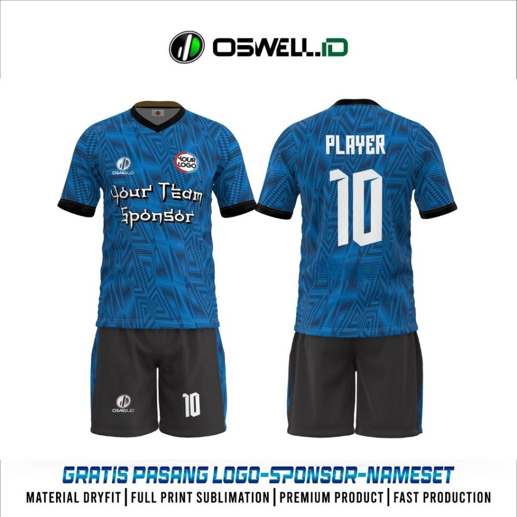 Baju Jersey Futsal / Sepak Bola (CUSTOM BEBAS)  Full Printing  [OSWELL - FO OS28]