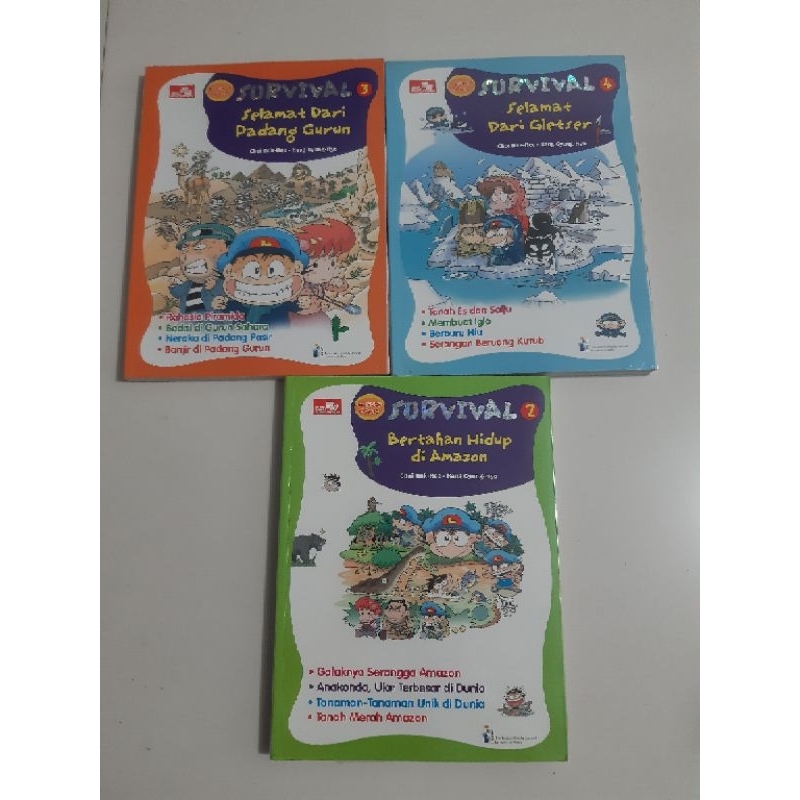 Buku komik survival bekas, kondisi bagus, tersampul rapi