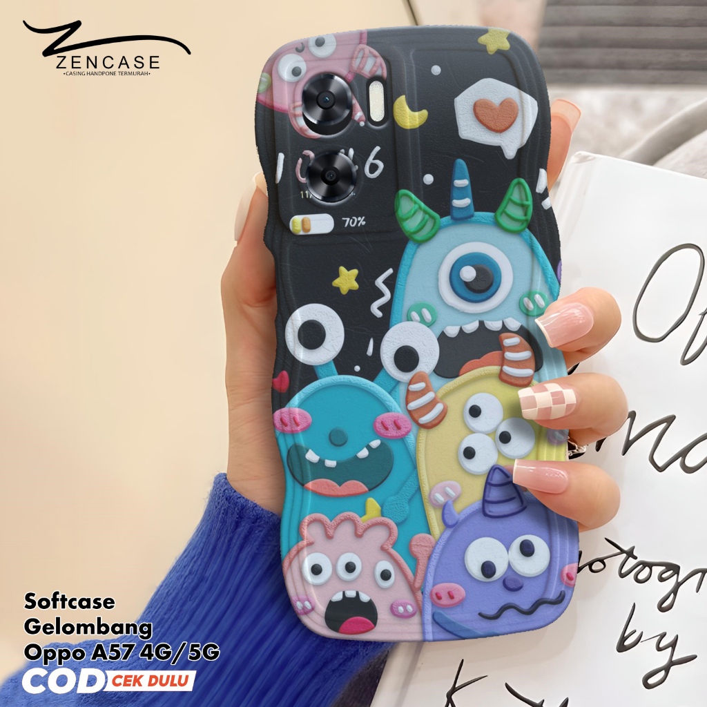 Softcase Gelombang Oppo A57 4G / A57 5G - Zencase - Fashion Case ProCamera - Case Hp Oppo A57 4G / A