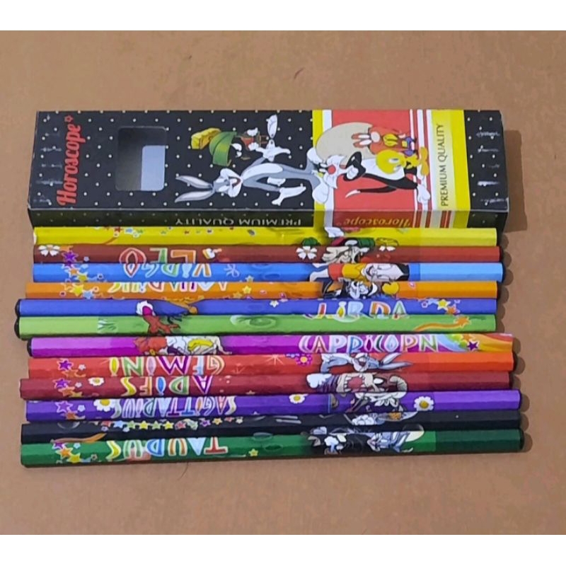 

1Lusin Pensil 2B Fancy Motif Horoskop