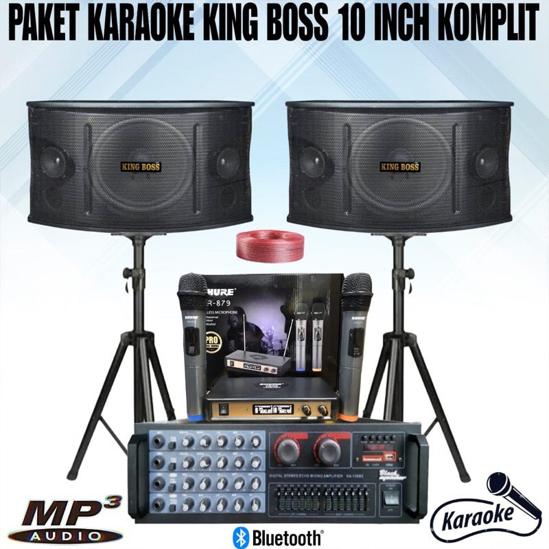 paket karaoke king bos 10 inch sound system karaoke rumahan 10 inch paket komplit karaoke full set