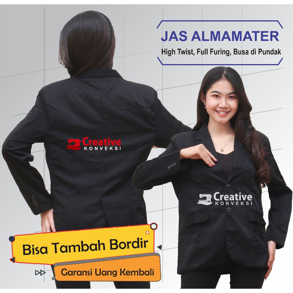 (BISA COD) Jas FORMAL HITAM POLOS / JAS Almamater Sekolah | Full puring | Jas Mahasiswa Bisa tambah 