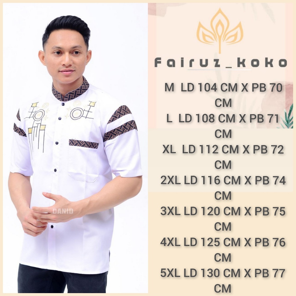 Big size jumbo baju Koko bordir pria dewasa size jumbo XL XXL XXXL 4L 5L