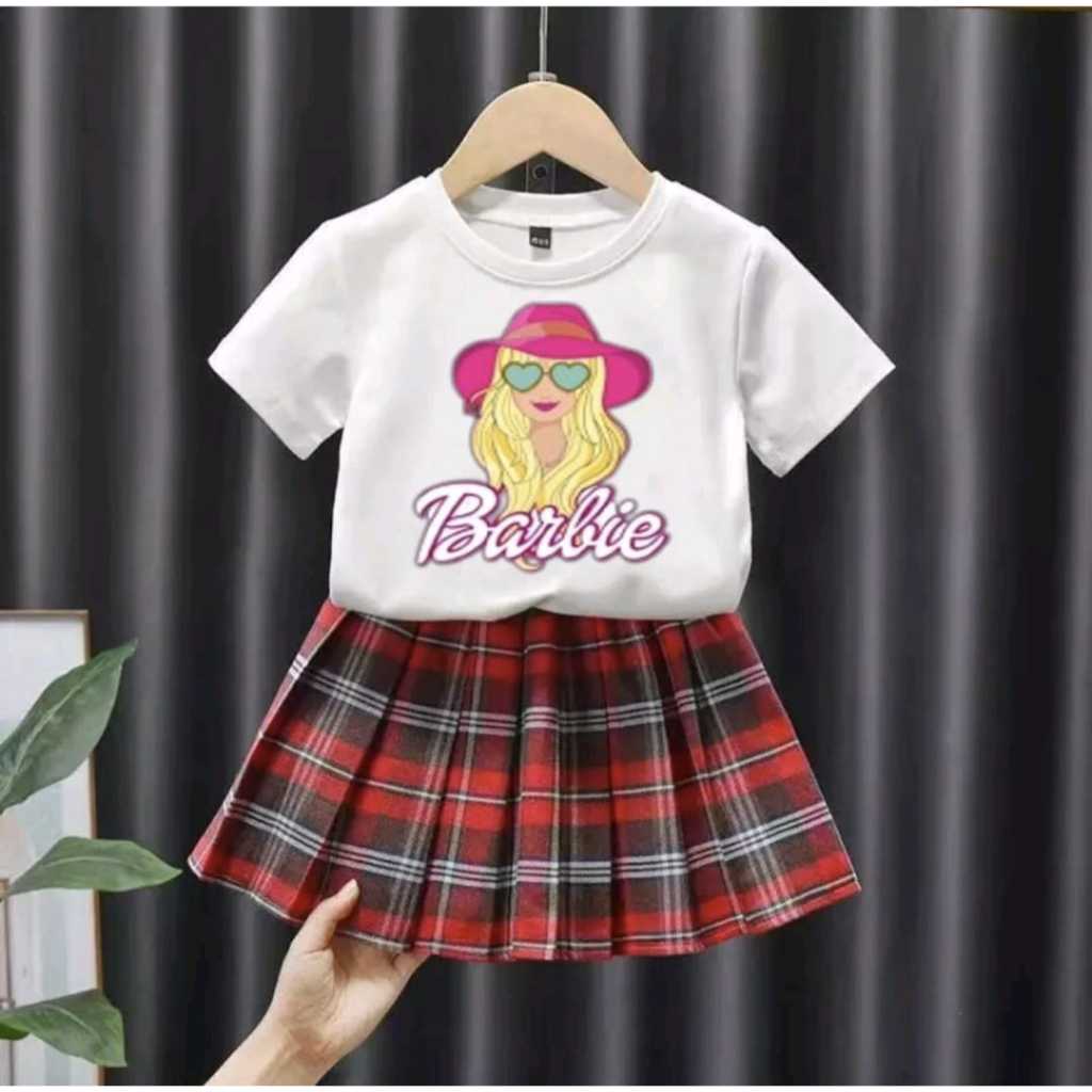 Oneset Anak Sepasang Baju Celana Wanita Kids Kondangan 9.9 Bisa Cod Wanset Ank Cewek Umur 3-14Tahun 