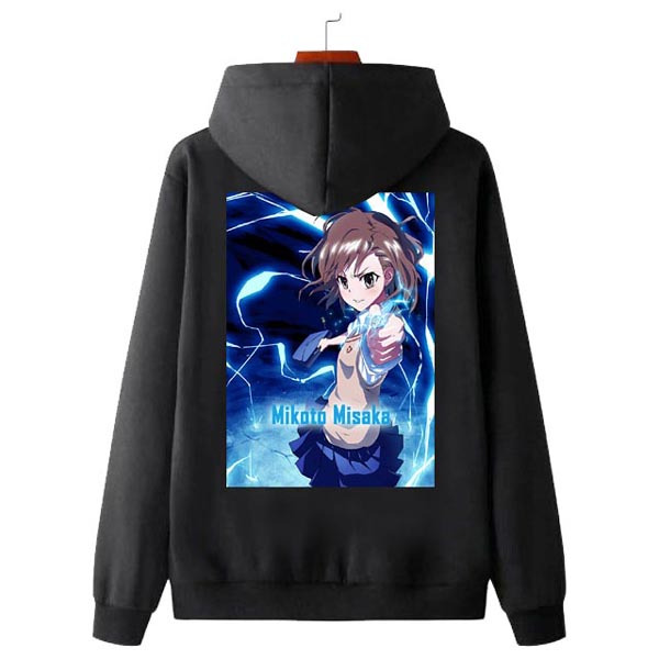Jaket Hoodie Mikoto Misaka Hoodie Sweater Bahan Cotton Fleece
