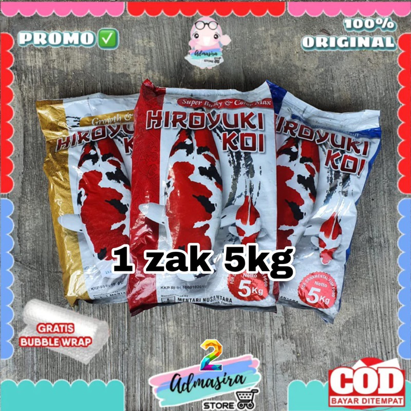 Pakan Ikan Koi HIROYUKI KOI 5KG Super Bulky Growth Color 1sak karung 5 kg