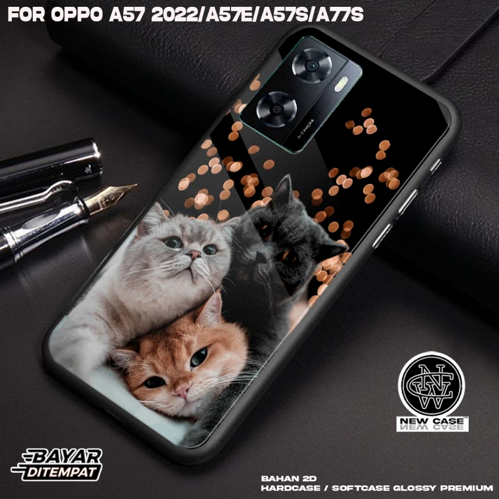 Case OPPO A57 2022 A57E A57S A77S - Casing Hp Terbaru 2023 Newcase [ CAT] Silikon Hp Mewah - Kesing 