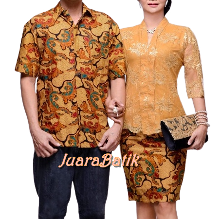 COUPLE ROK BLUS GOLD COUPLE BATIK GOLD COUPLE BATIK BROKAT ROK & BLUS COUPLE SETELAN JUMBO GOLD