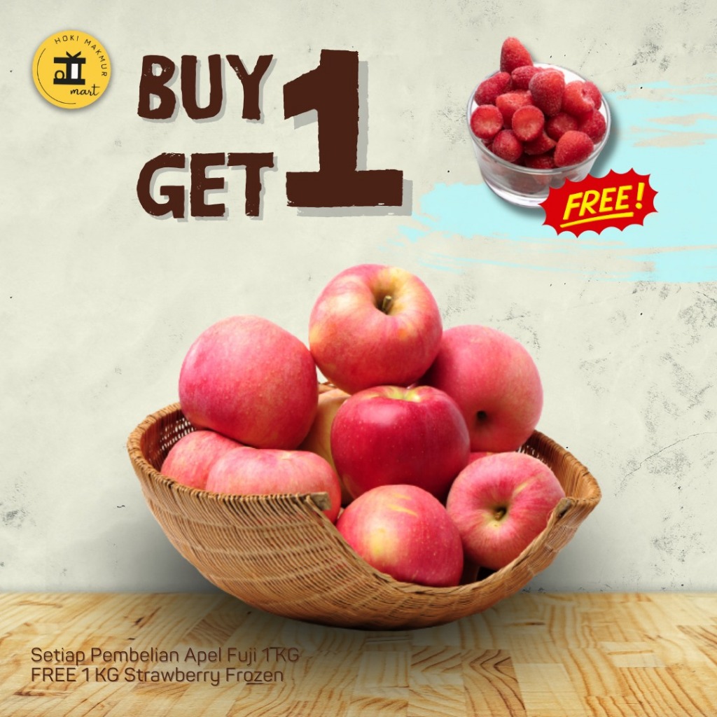 

BUY 1 GET 1 | BELI 1 KG APEL FUJI FREE 1 KG STRAWBERRY FROZEN | BUY 1 KG FUJI APPLE GET 1 KG FROZEN STRAWBERRY