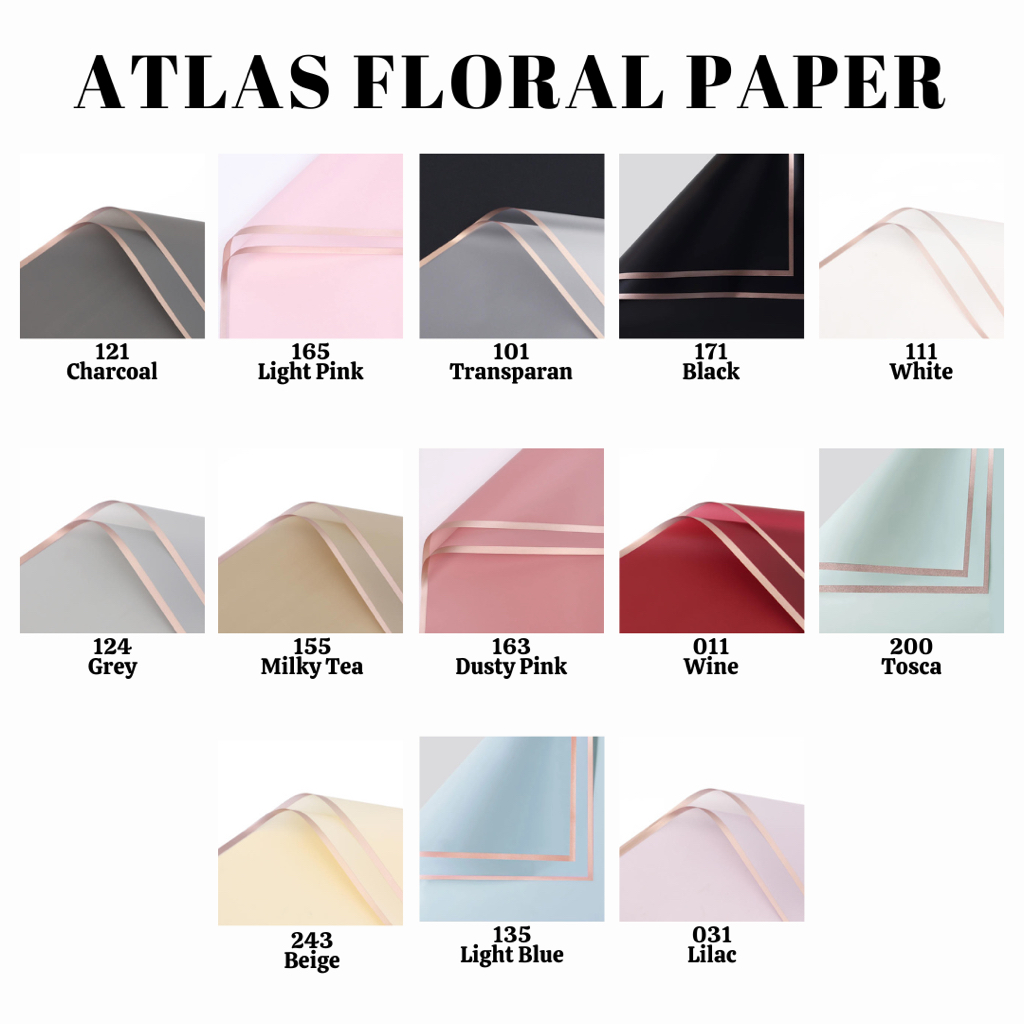 

[1 LEMBAR] Flower Wrapping Paper Motif List Emas Kertas Buket Bunga Florist