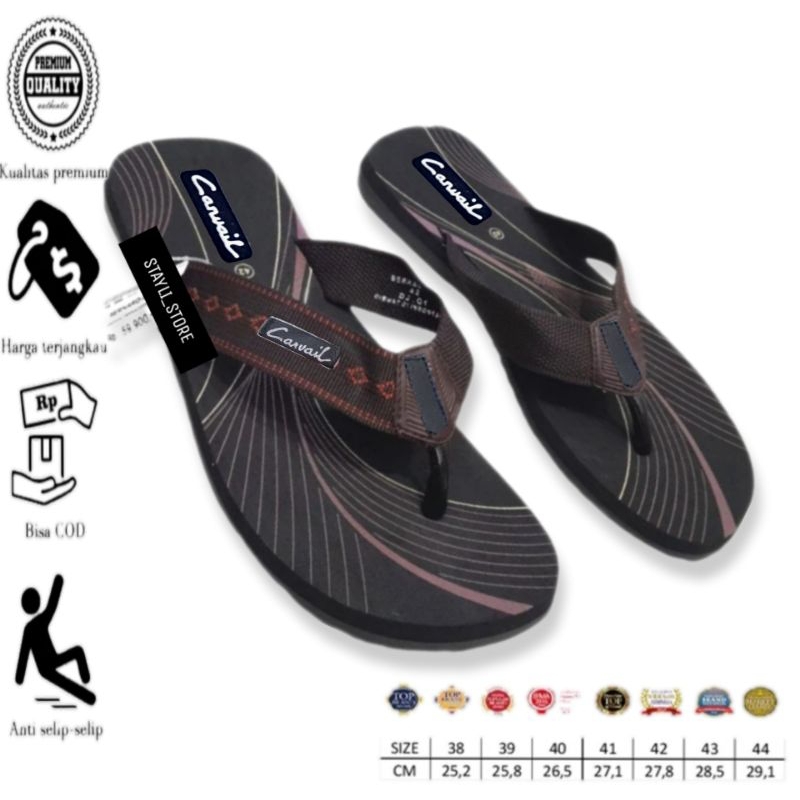 CARVAIL Sandal pria karet/sandal jepit pria murah/sandal pria karet enpuk/sandal pria karet japit/sa