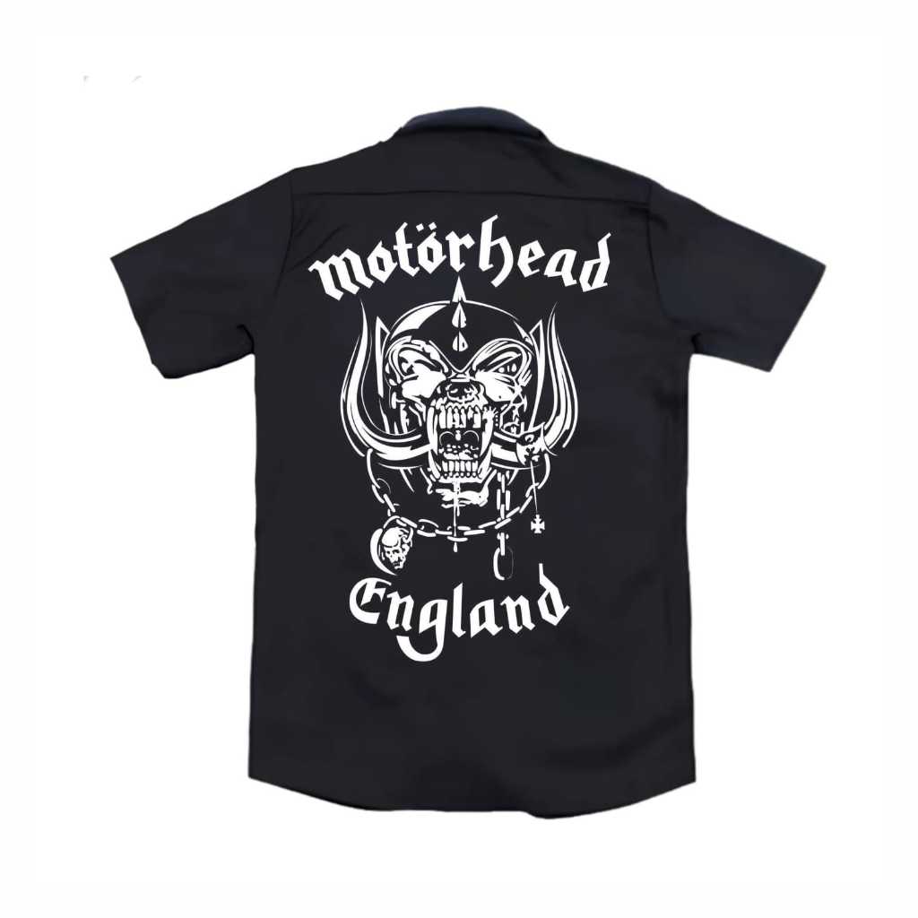 Populasi  Kemeja PDH  Workshirt  MOTORHEAD ENGLAND  PDH Band Luar Negri  Pakaian pria  Pakaian wanit