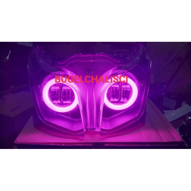 REFLEKTOR LAMPU DEPAN MOTOR YAMAHA JUPITER Z1 MODEL CUSTOM DAYMAKER 2 LENSA WARNA CAHAYA SUPER TERAN