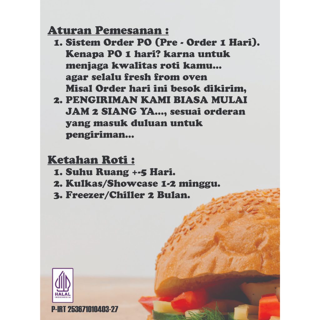 

Roti Brioche Bun 12 cm - 90 gr Nuha Bakery