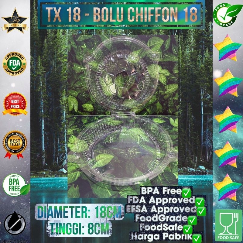 KELIPATAN PEMBELIAN 50 PCS MIKA BOLU CHIFFON DIAMETER 18CM / MIKA KUE BOLU / KOTAK MIKA KUE BOLU / P