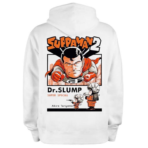 Jaket White Hoodie Suppaman DR Slump Hoodie Sweater Bahan Cotton Fleece