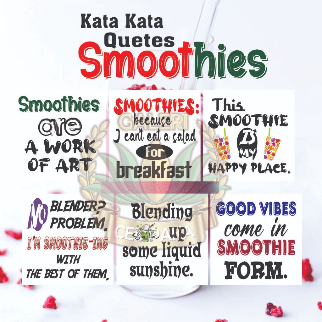 

stiker trasparan quoetes SMOOTHIES 100 pcs