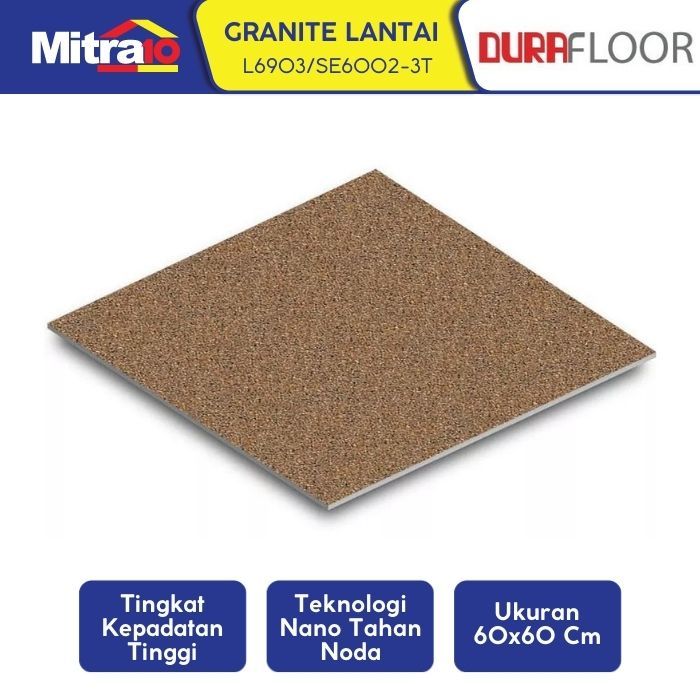 Durafloor Granite Lantai L6903/Se6002-3T 60X60 Cm Coklat