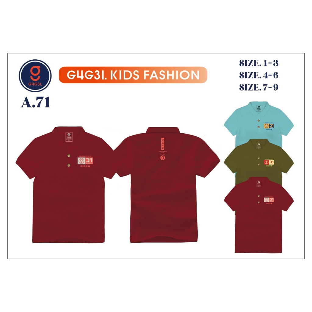 Kaos Krah GUGEL KIDS  Premium size 1-18  Tangan Pendek
