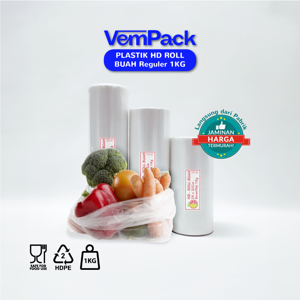 Plastik HD ROLL / Plastik Buah Sayuran / Plastik Fotocopy 1 kg untuk Packing di Supermarket