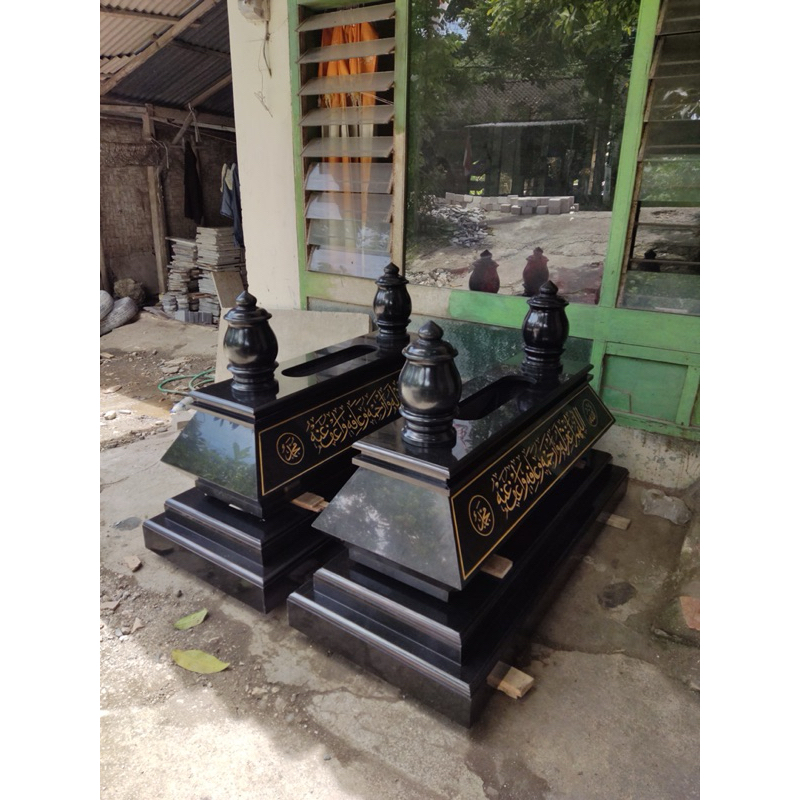 Kijing Makam / Nisan Batu Marmer Andesit Hitam