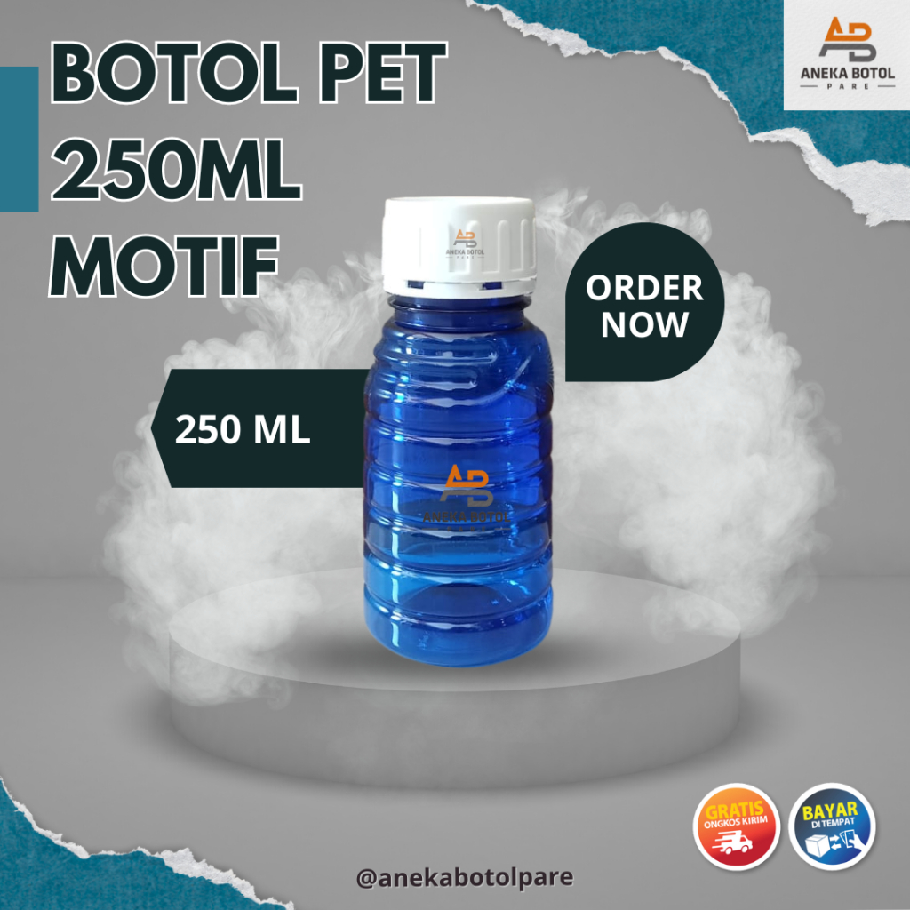 Botol Pupuk Cair Motif Warna Biru Murah Botol Pertanian Motif Botol Plastik PET 250 ml Botol Chaemic